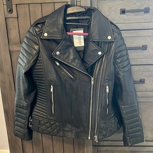 100% real leather jacket size large